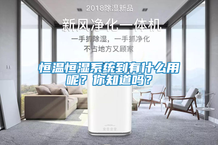 恒温恒湿系统到有什么用呢？你知道吗？